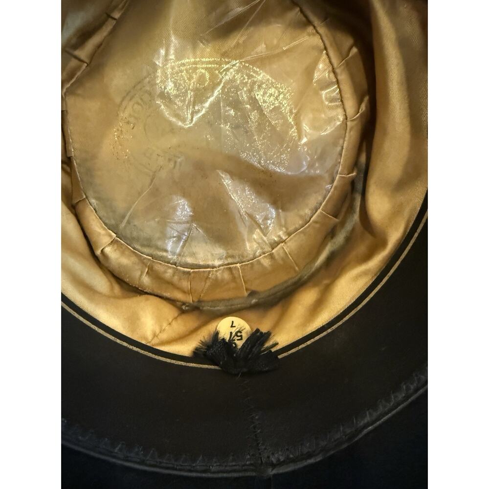 Australian Outback Collection Mens Black Genuine Leather Cowboy Hat Size 7 57 - Picture 8 of 12